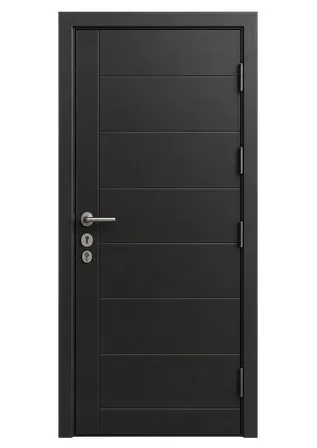 Black steel door
