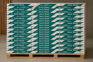 Pallet of moisture resistant boards
