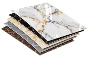 Marble sheets in white, beige and brown