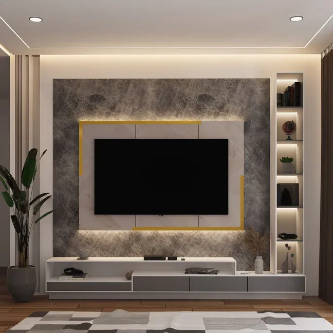 TV cabinet and wall unit with lighting