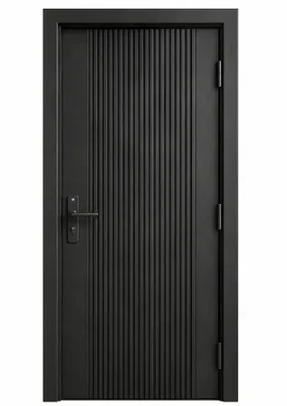 Black security door